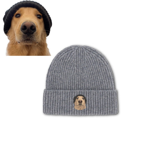 ウール100%ビーニー オーダーメイドペットポートレート刺繍