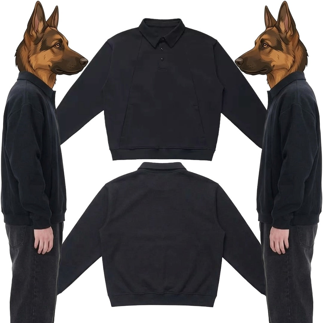 綿混ポロスウェット オーダーメイドペットポートレート刺繍