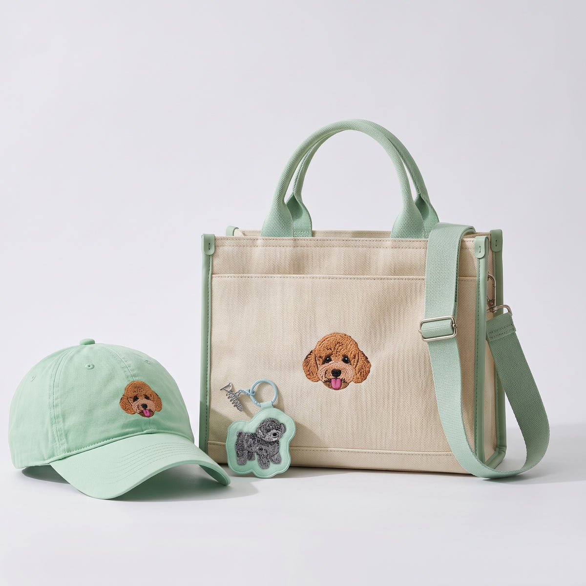 うちの子とお出かけセット オーダーメイドペットポートレート刺繍