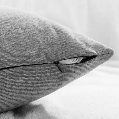 Chenille cushion cover with polyester-cotton cushion insert, custom pet portrait embroidery