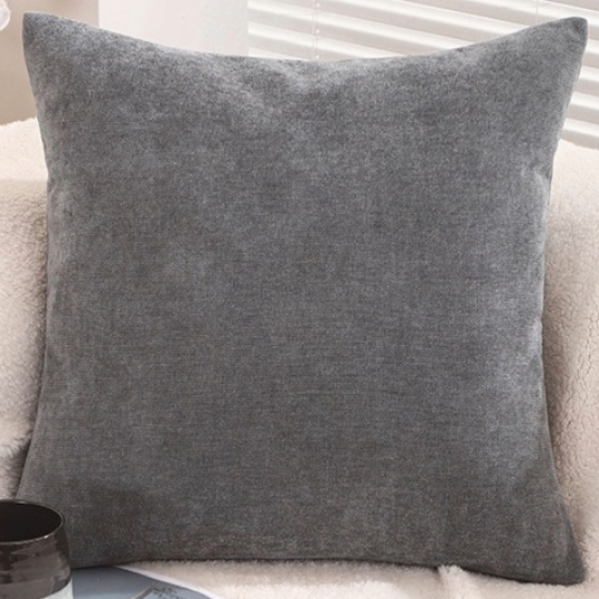 Chenille cushion cover with polyester-cotton cushion insert, custom pet portrait embroidery