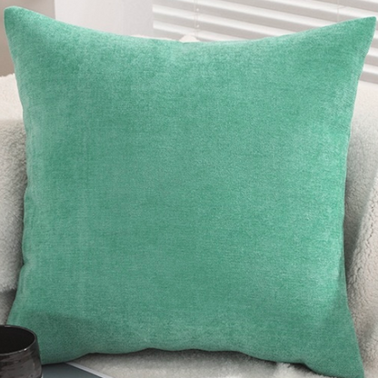 Chenille cushion cover with polyester-cotton cushion insert, custom pet portrait embroidery