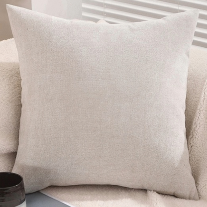 Chenille cushion cover with polyester-cotton cushion insert, custom pet portrait embroidery