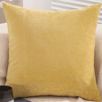 Chenille cushion cover with polyester-cotton cushion insert, custom pet portrait embroidery