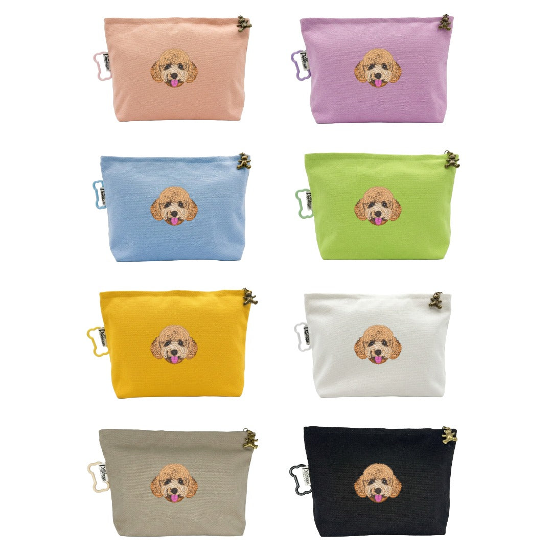 綿100%キャンバスポーチ　オーダーメイドペットポートレート刺繍