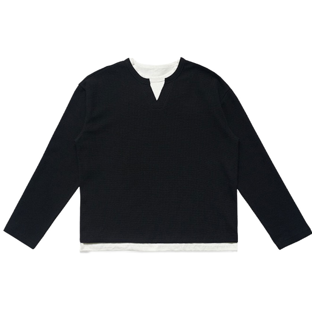 綿混重ね着風Tシャツ　オーダーメイドペットポートレート刺繍