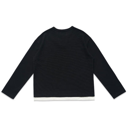 綿混重ね着風Tシャツ　オーダーメイドペットポートレート刺繍