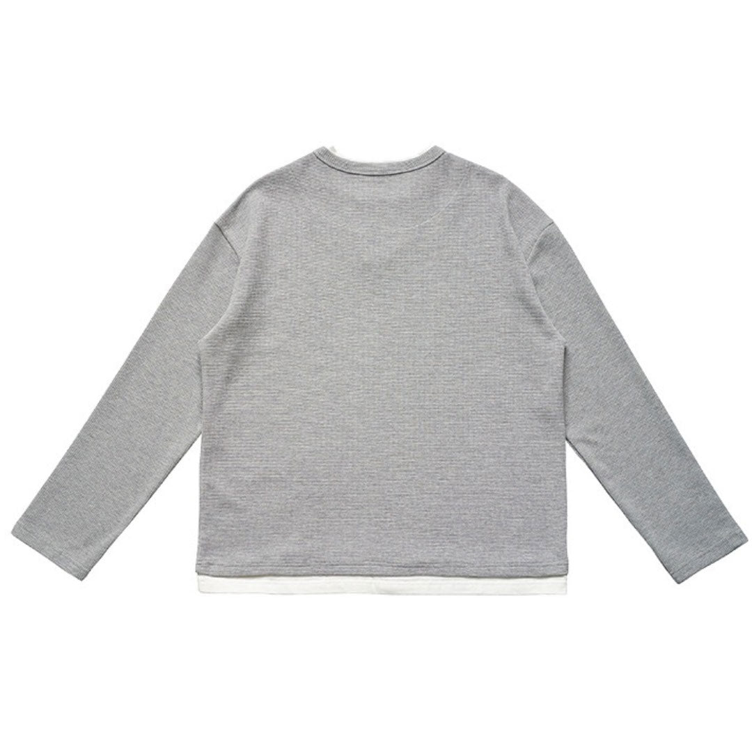 綿混重ね着風Tシャツ　オーダーメイドペットポートレート刺繍