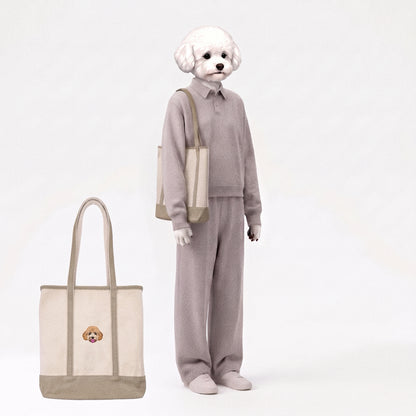 【Coming Soon】Cotton Canvas Classic Tote Bag - Custom Pet Portrait Embroidery
