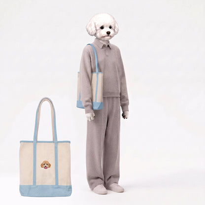 【Coming Soon】Cotton Canvas Classic Tote Bag - Custom Pet Portrait Embroidery