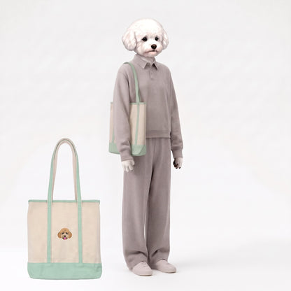 【Coming Soon】Cotton Canvas Classic Tote Bag - Custom Pet Portrait Embroidery