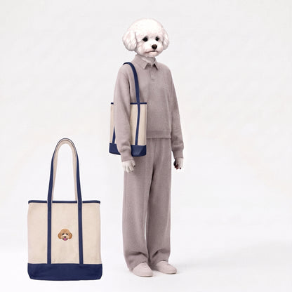 【Coming Soon】Cotton Canvas Classic Tote Bag - Custom Pet Portrait Embroidery