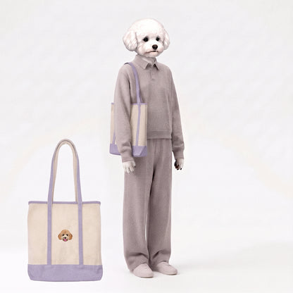 【Coming Soon】Cotton Canvas Classic Tote Bag - Custom Pet Portrait Embroidery