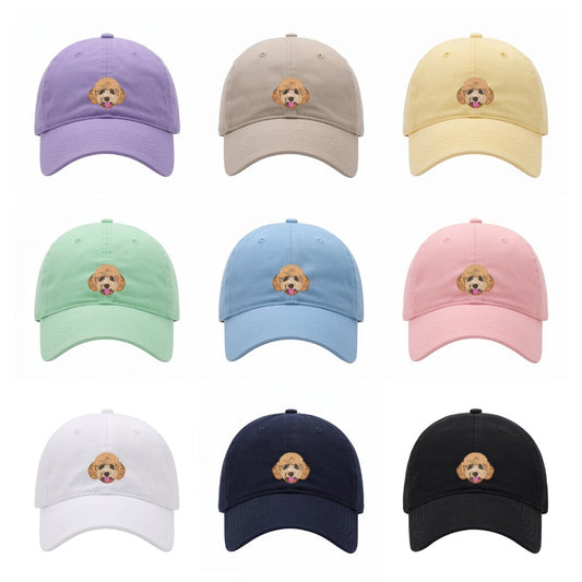 綿100%キャップ　オーダーメイドペットポートレート刺繍