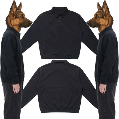 綿混ポロスウェット　オーダーメイドペットポートレート刺繍