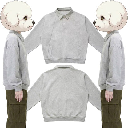 綿混ポロスウェット　オーダーメイドペットポートレート刺繍