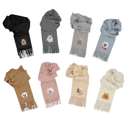 Custom-made 100% wool knit hat with embroidered pet portrait