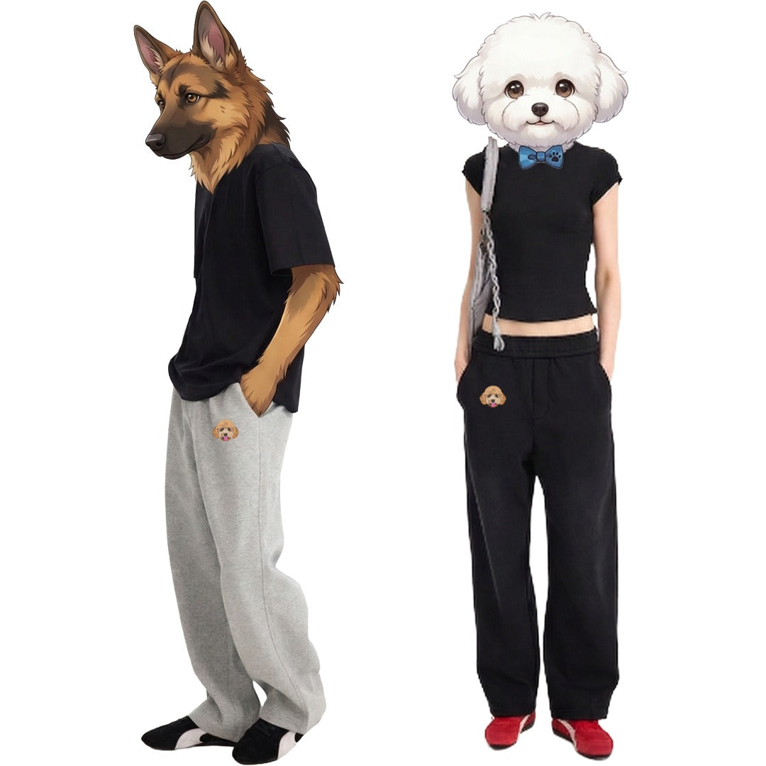 綿混パンツ　オーダーメイドペットポートレート刺繍