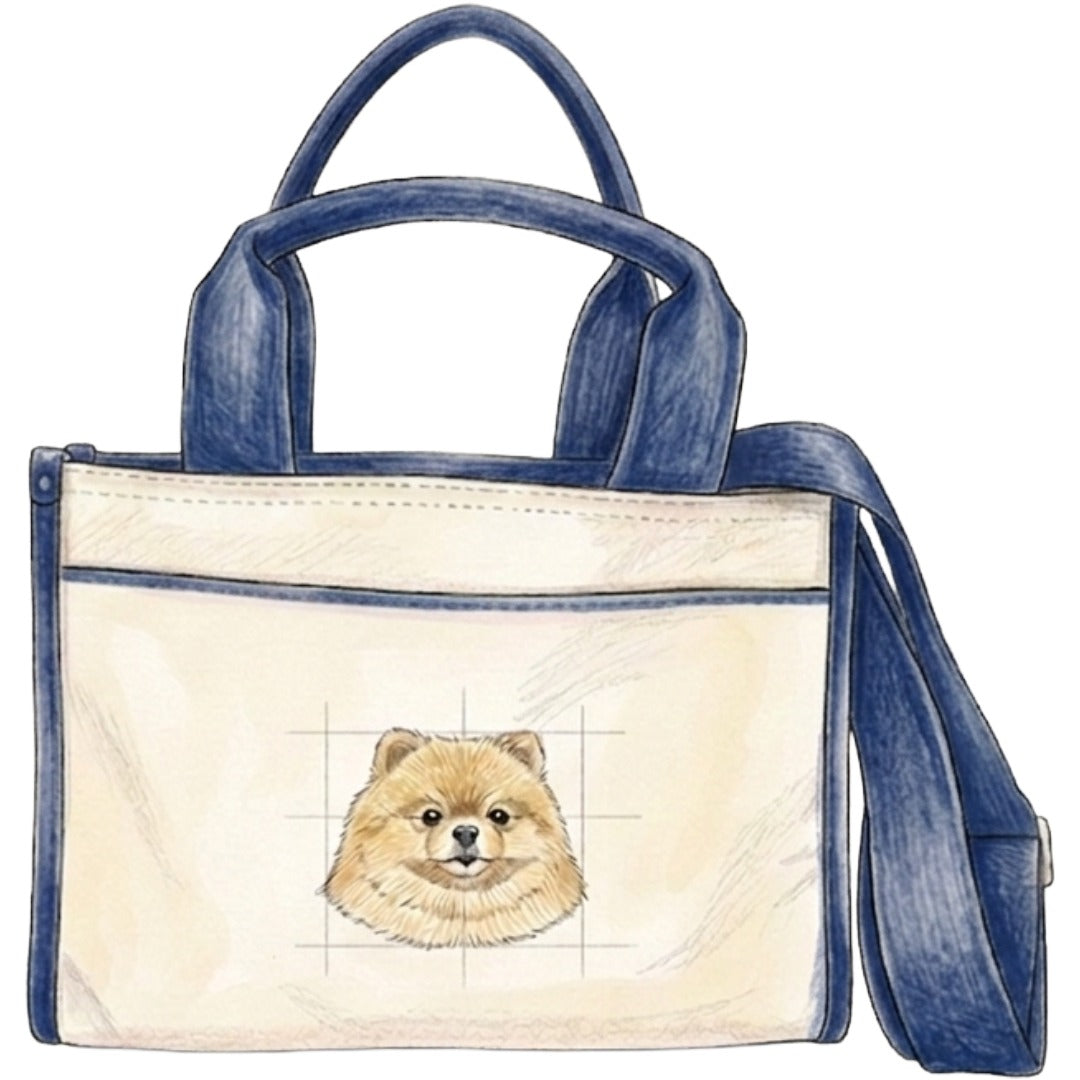 【Coming Soon】コットンキャンバス　2-Way　トートバッグ　オーダーメイドペットポートレート刺繍