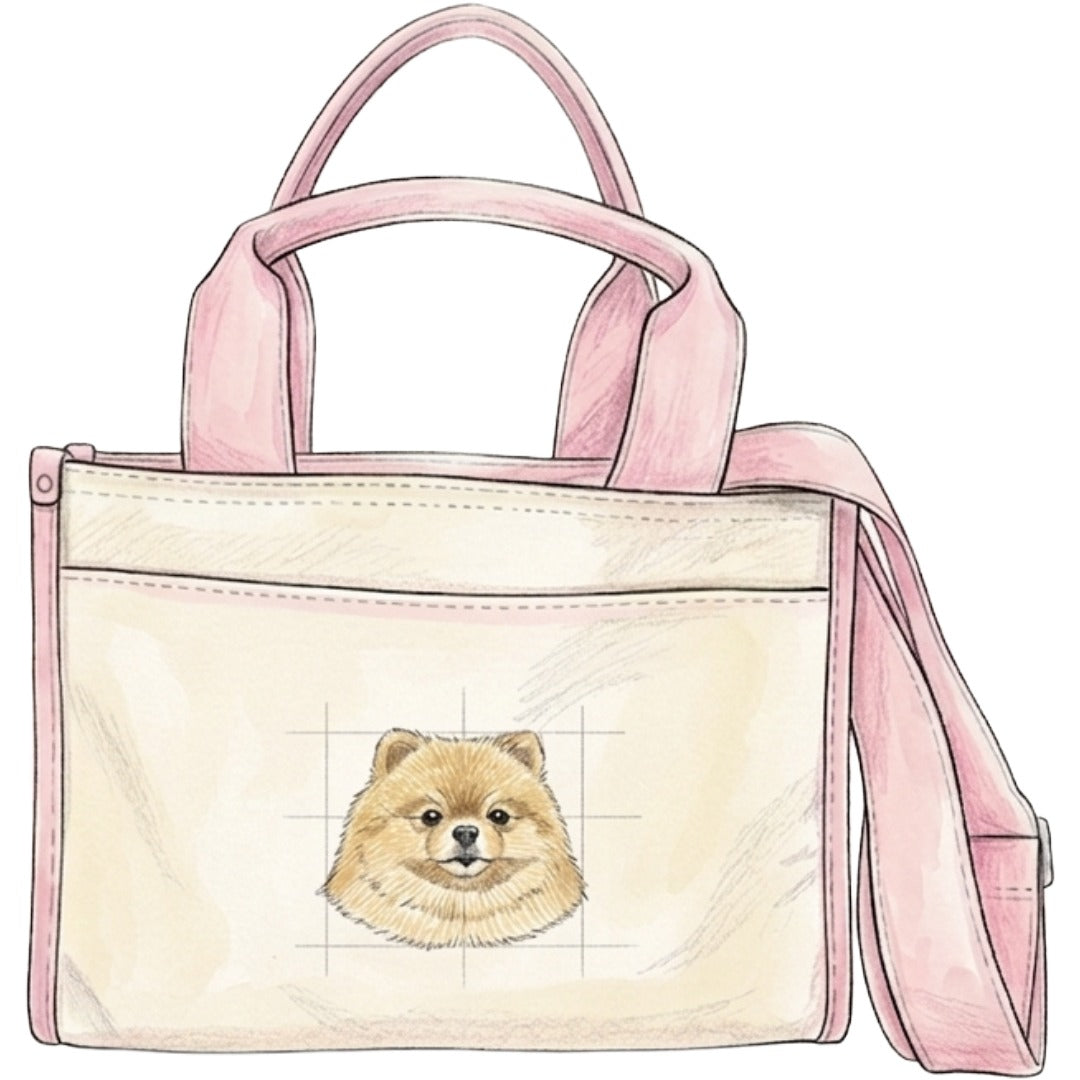 【Coming Soon】コットンキャンバス　2-Way　トートバッグ　オーダーメイドペットポートレート刺繍