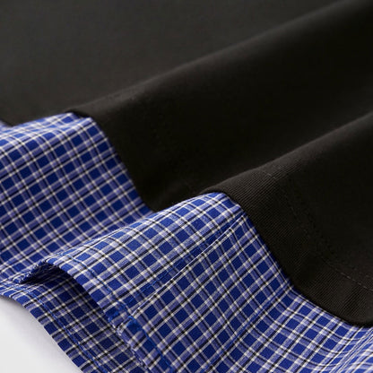 綿混重ね着風シャツ　オーダーメイドペットポートレート刺繍