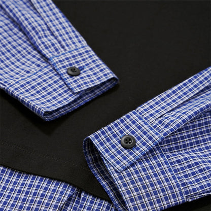 綿混重ね着風シャツ　オーダーメイドペットポートレート刺繍