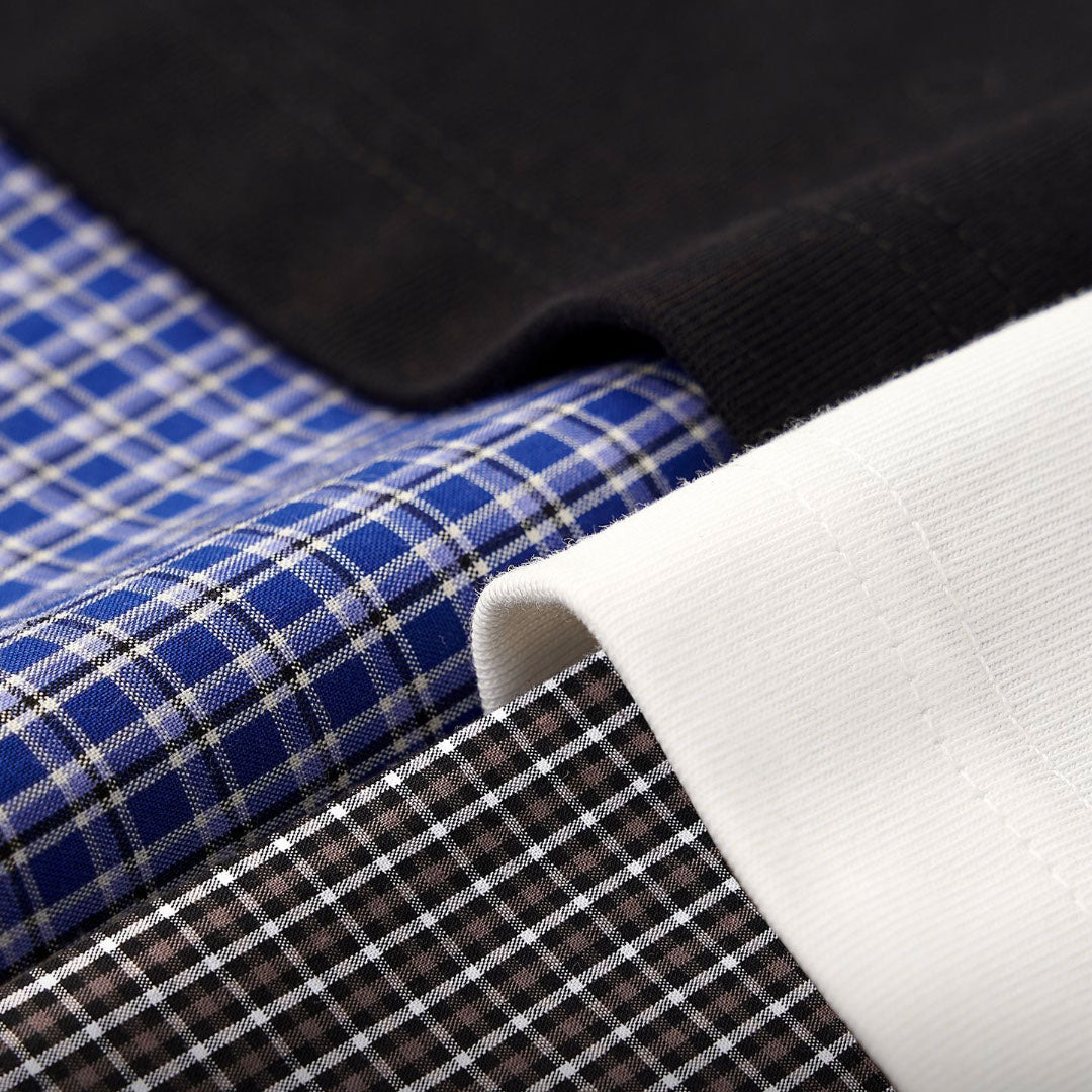 綿混重ね着風シャツ　オーダーメイドペットポートレート刺繍