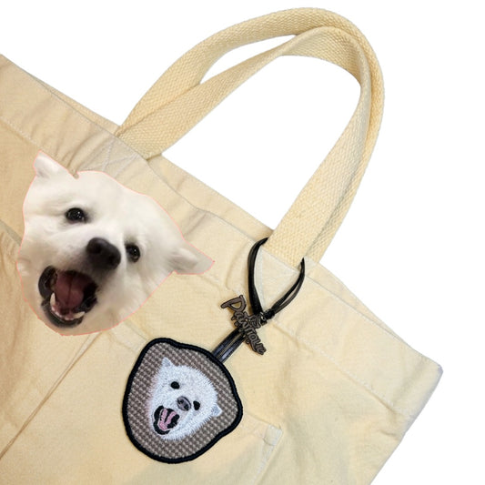 バッグチャーム　ウール調シリーズ　オーダーメイドペットポートレート刺繍