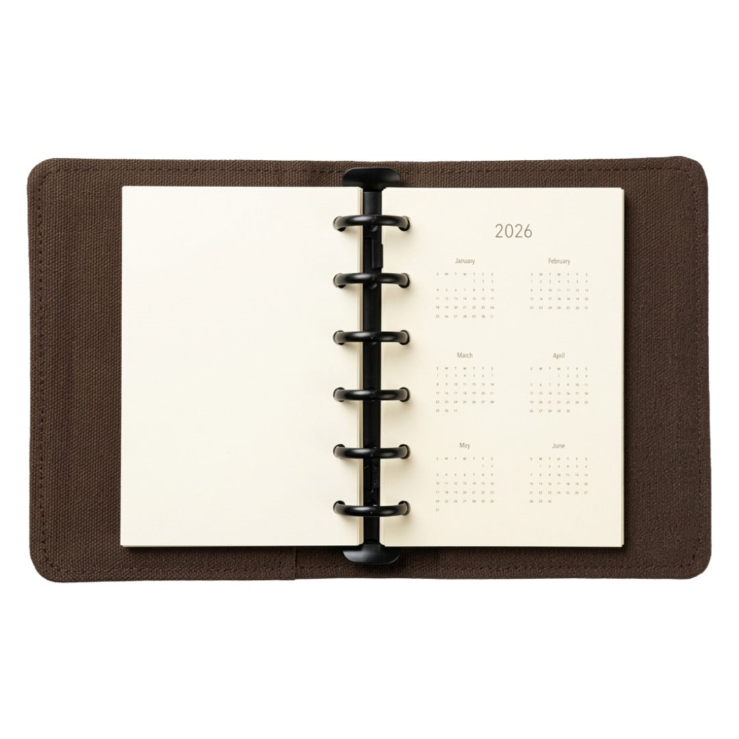 A7-sized wool-like system planner cover with plain refills, custom pet portrait embroidery