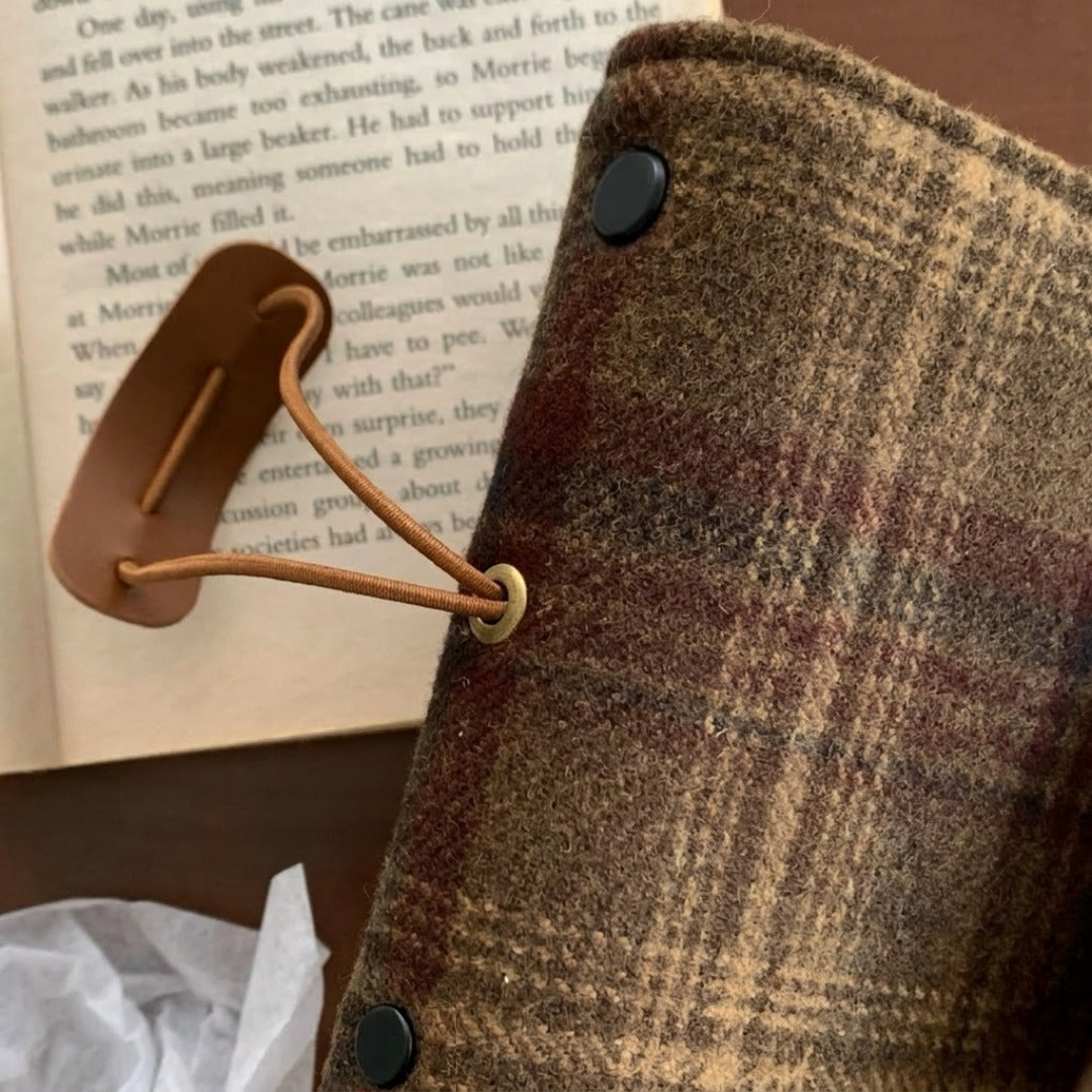 A7-sized wool-like system planner cover with plain refills, custom pet portrait embroidery