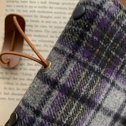 A7-sized wool-like system planner cover with plain refills, custom pet portrait embroidery