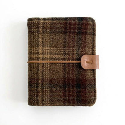 A7-sized wool-like system planner cover with plain refills, custom pet portrait embroidery