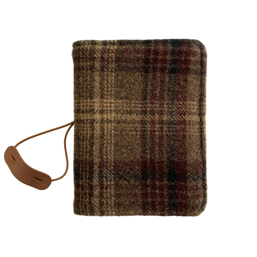 A7-sized wool-like system planner cover with plain refills, custom pet portrait embroidery