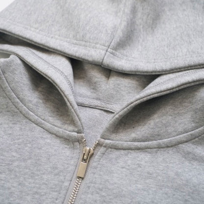 綿混ダブルジップパーカー　オーダーメイドペットポートレート刺繍